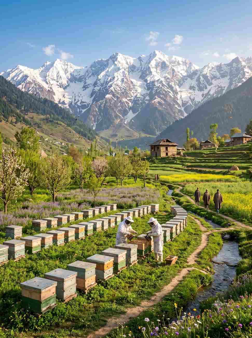 Golden honey pouring in Kashmir