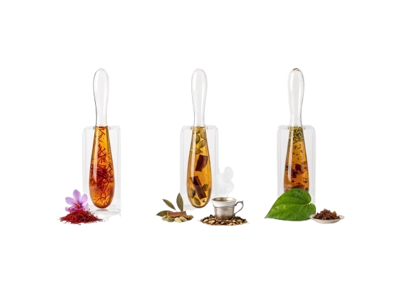 Honey in Spoon variety box displaying Saffron, Kehwa and Pan flavors