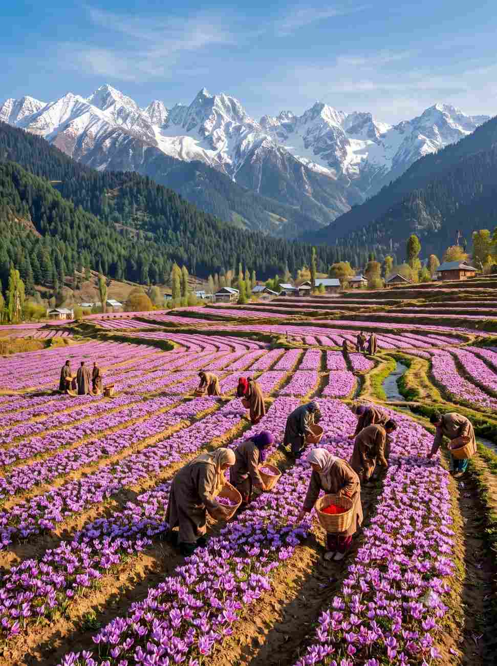 Traditional Kashmiri Saffron Tea sweetened with Honey in Spoon